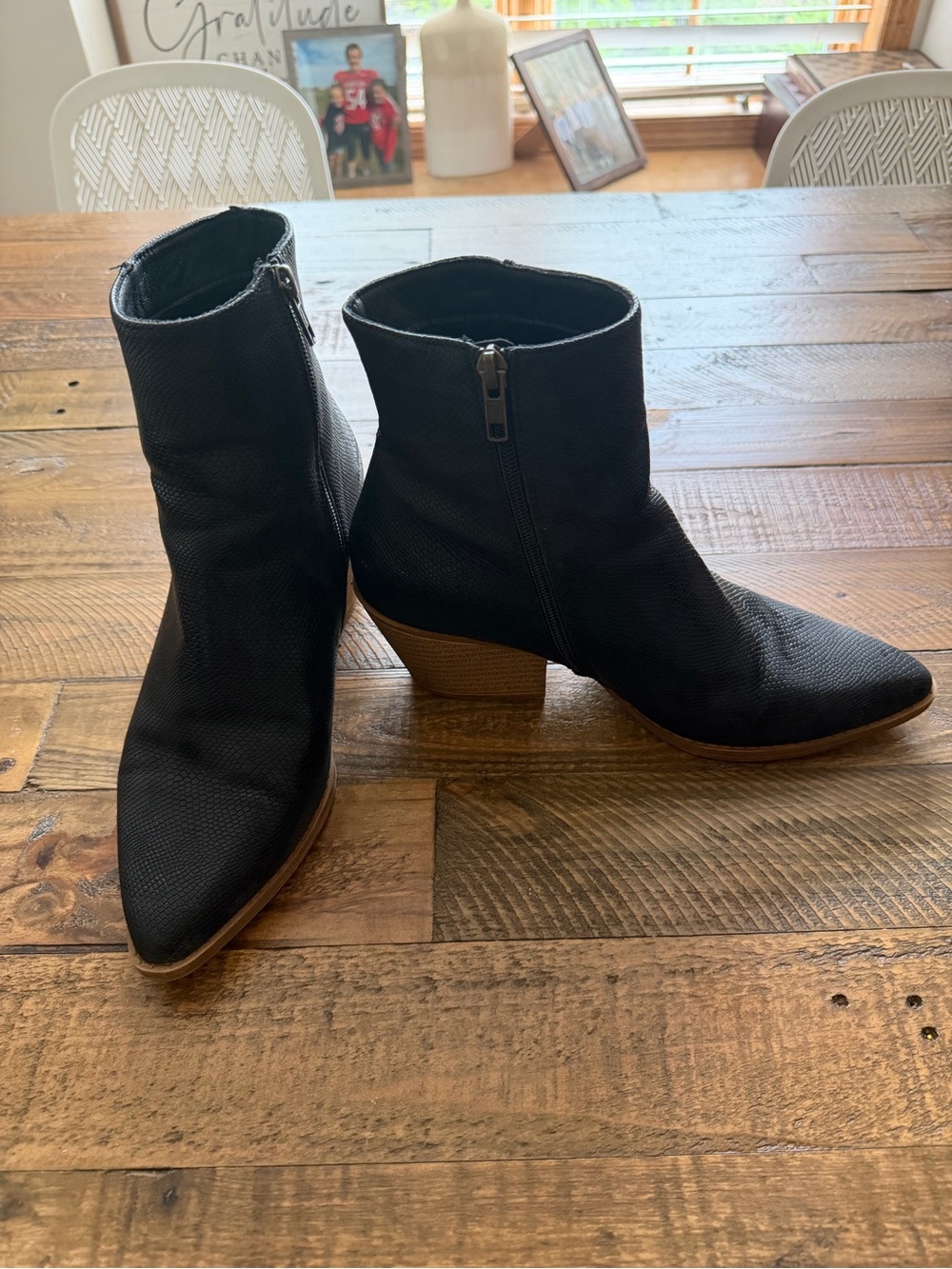 Black Women’s Ankle Booties with Side Zip